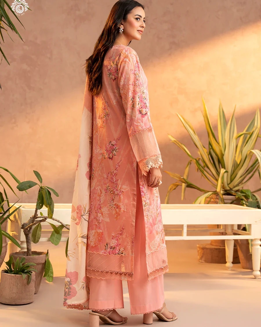 Pakistani Gullbano by Gull Jee Unstitched – Peach Nectar Bloom