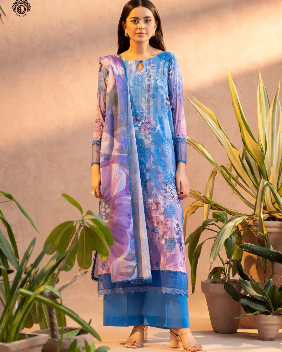 Pakistani Gullbano by Gull Jee Unstitched – Azure Mystic Bloom