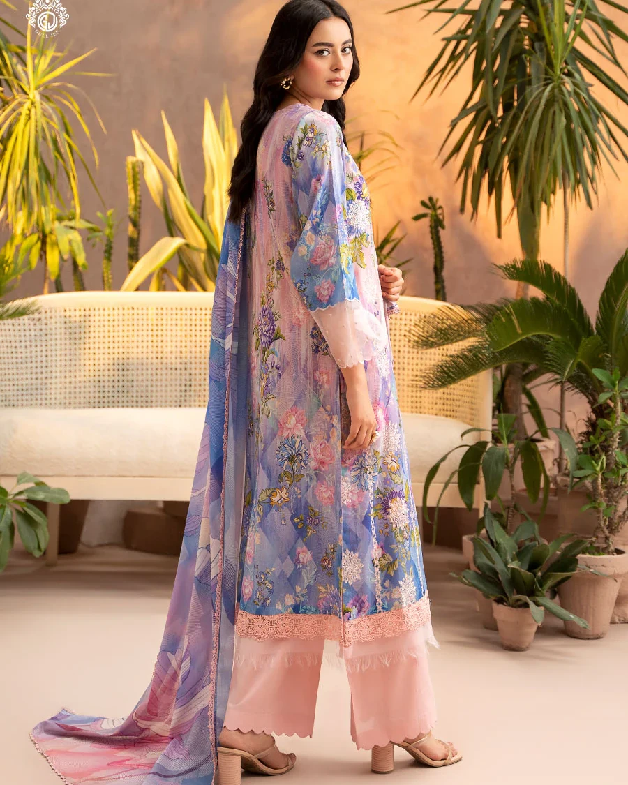 Pakistani Gullbano by Gull Jee Unstitched – Rosy Azure Radiance