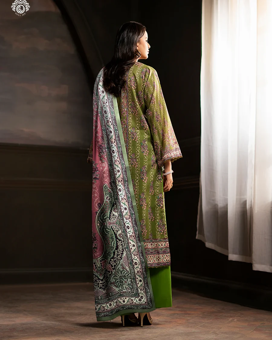 Pakistani Sorrel by Gull Jee Embroidered Unstitched 3 Piece Lawn- Lime– 