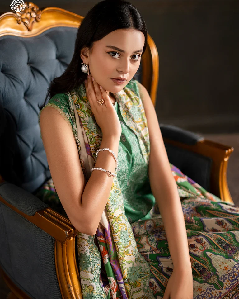 Pakistani Sorrel by Gull Jee Unstitched – Emerald Heritage Bloom