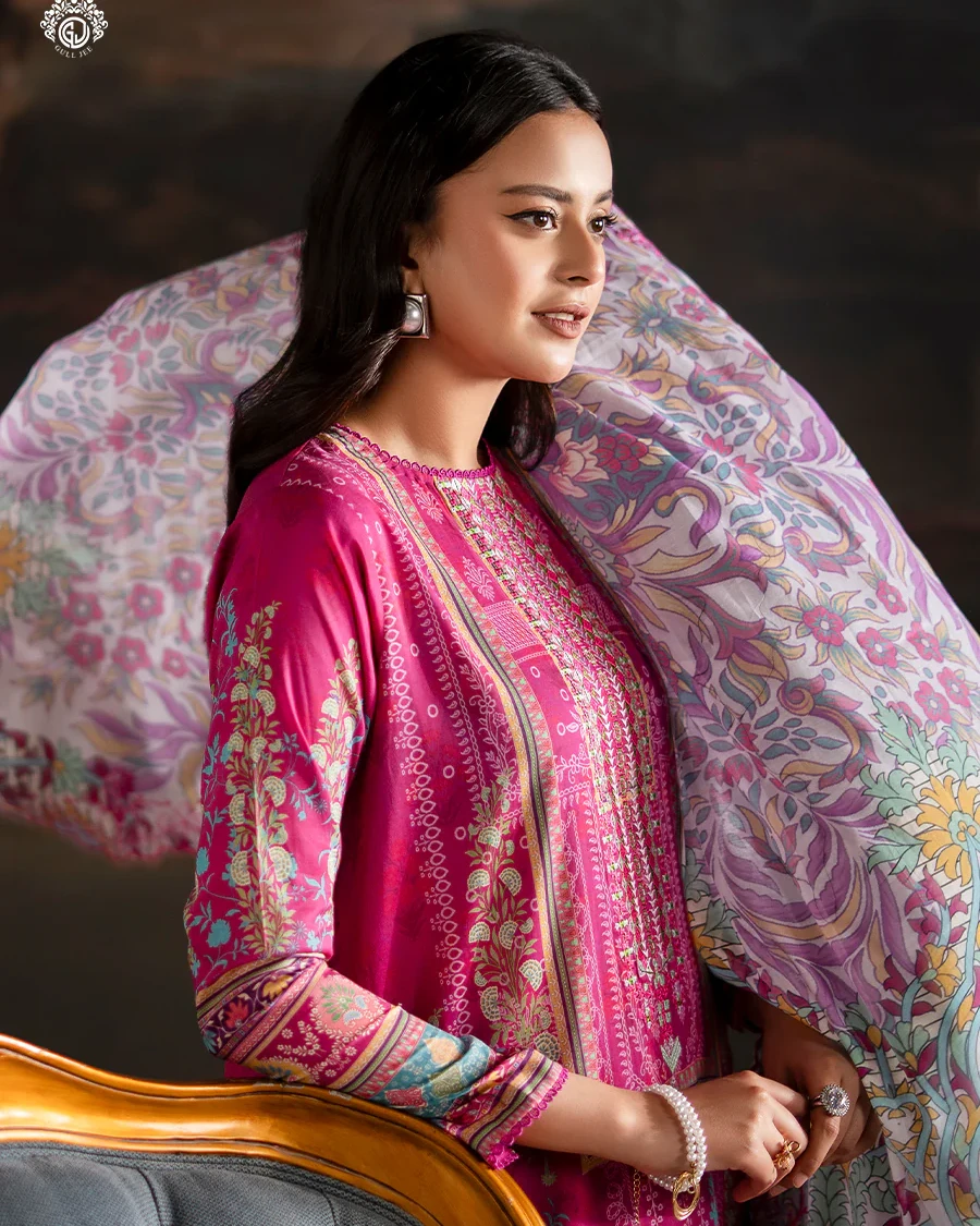 Pakistani Sorrel by Gull Jee Unstitched – Magenta Heritage Bloom