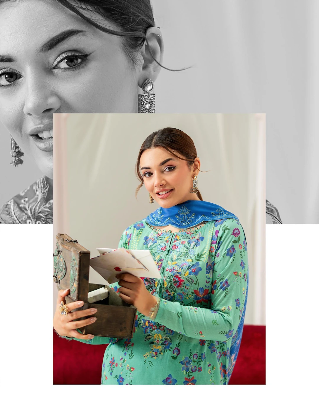 Pakistani Mahajal Vol. 16 by Gull Jee Unstitched – Turquoise Bloom Ring Edition