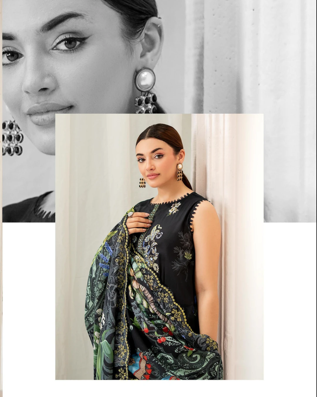 Pakistani Mahajal Vol. 16 by Gull Jee Unstitched – Ebony Oasis Ring Edition