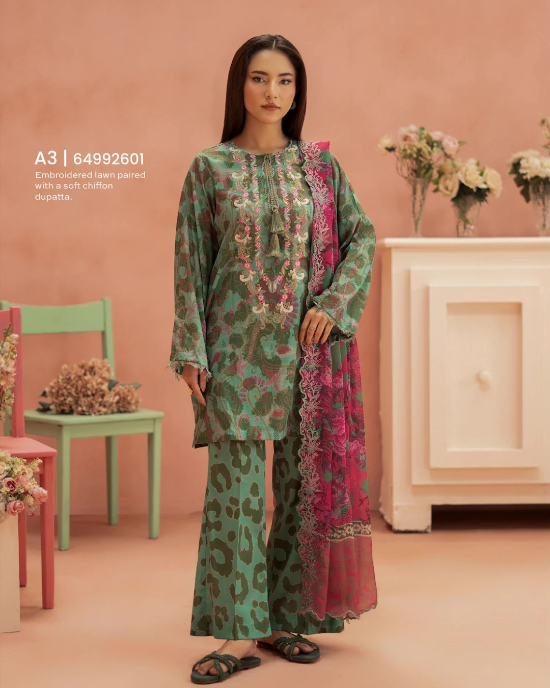 Pakistani Ziva Gull Jee Unstitched – Emerald Moss Edition
