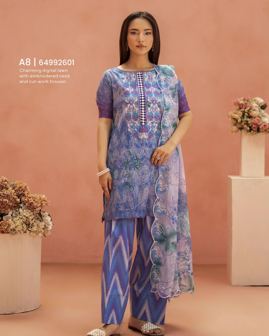 Pakistani Ziva by Gull Jee Unstitched – Lavender Ikat Edition