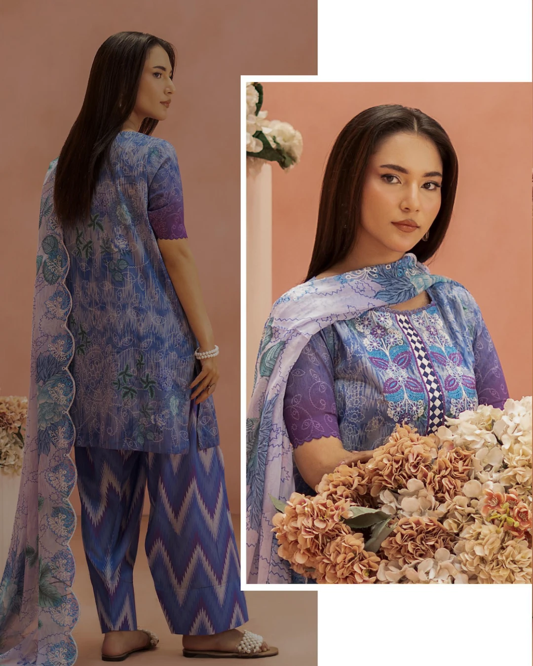 Pakistani Ziva by Gull Jee Unstitched – Lavender Ikat Edition