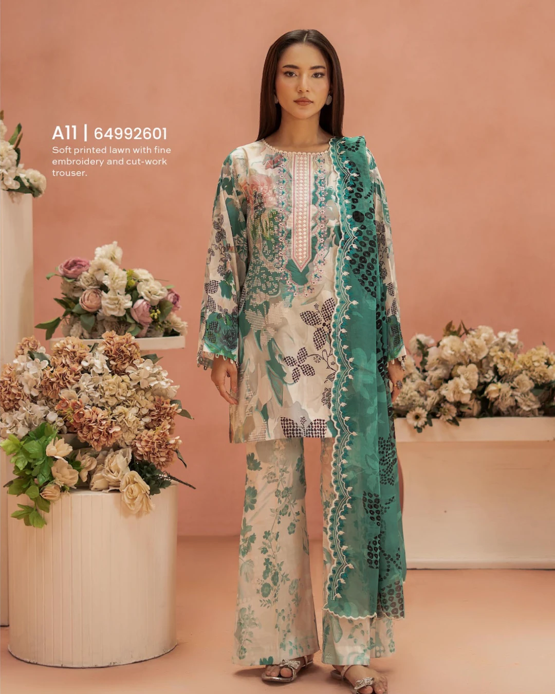 Pakistani Ziva by Gull Jee Unstitched – Teal Blossom Edition