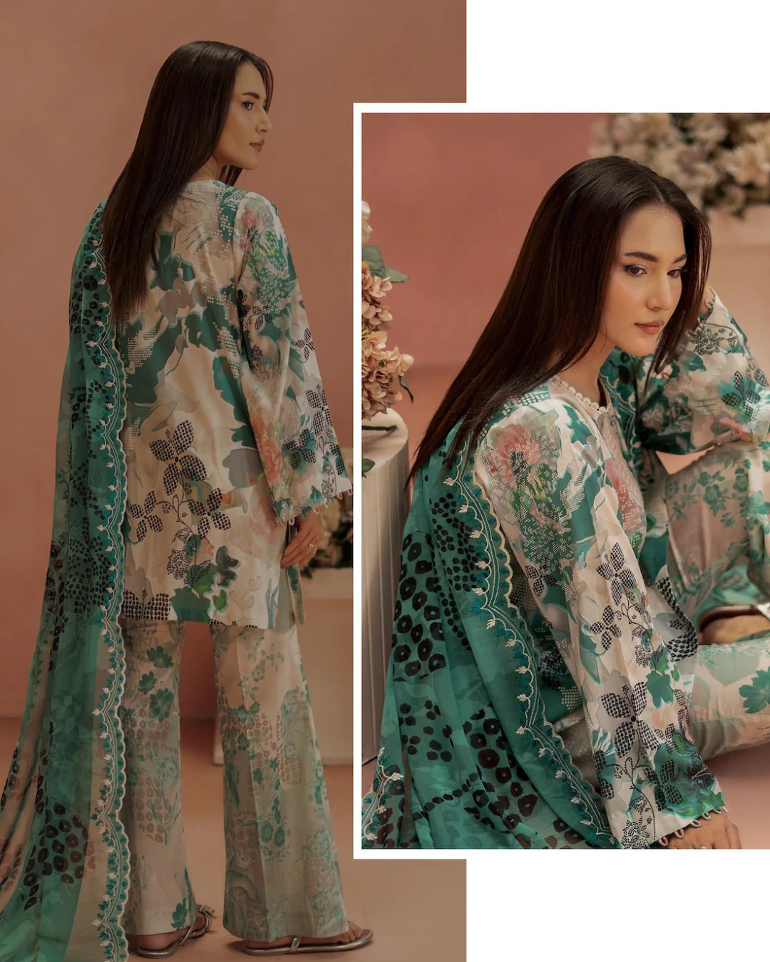 Pakistani Ziva by Gull Jee Unstitched – Teal Blossom Edition