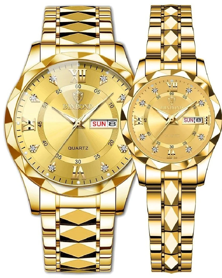 Binbond Midnight Onyx Diamond-Cut Luxury Couple Set