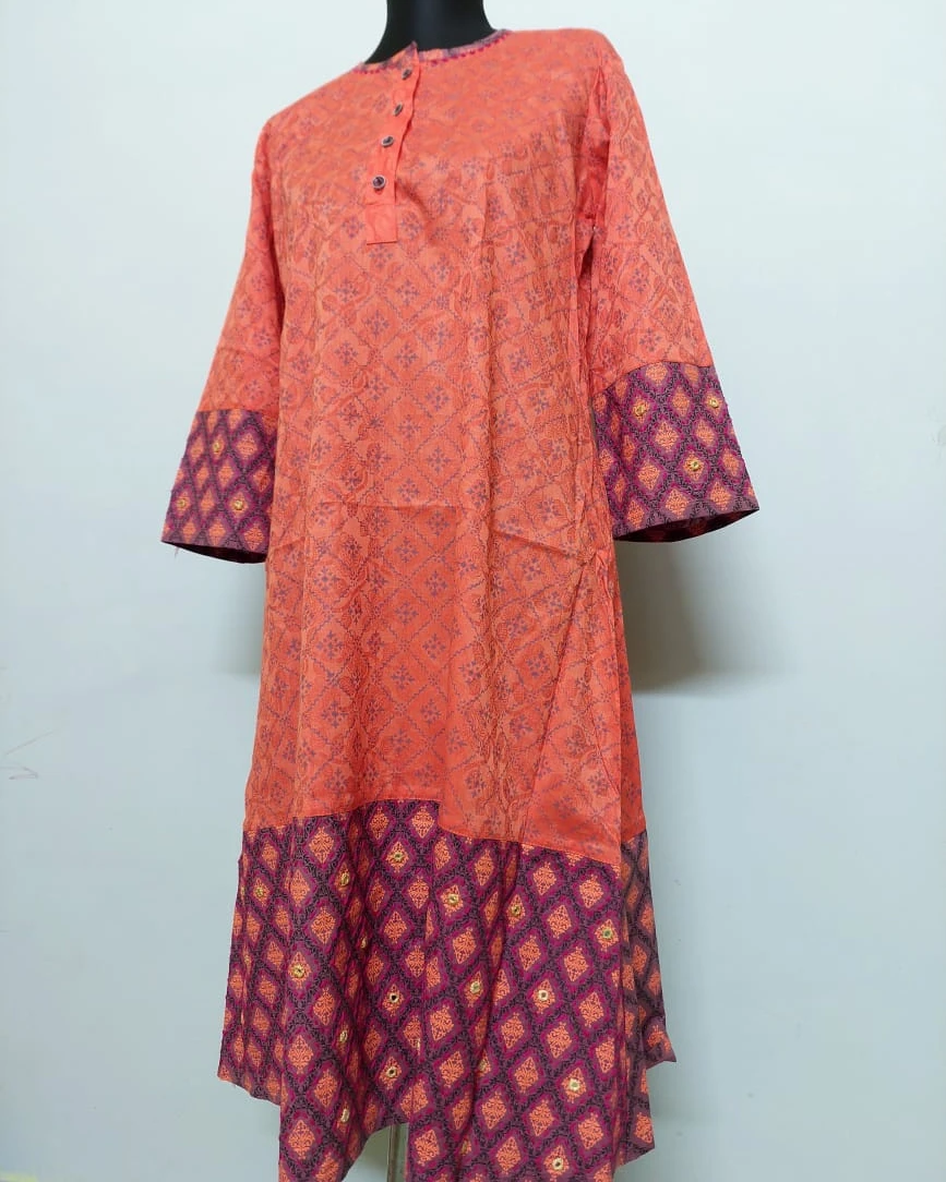 Sunset Geometric Printed Cotton Kurti