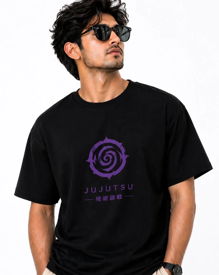 Jujutsu Kaisen Cursed Energy — Designer Dual Print Drop Shoulder Tee