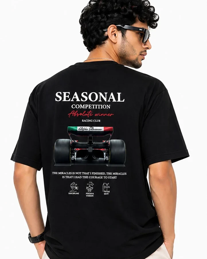 Racing Mindset — Designer Dual Print Drop Shoulder Tee