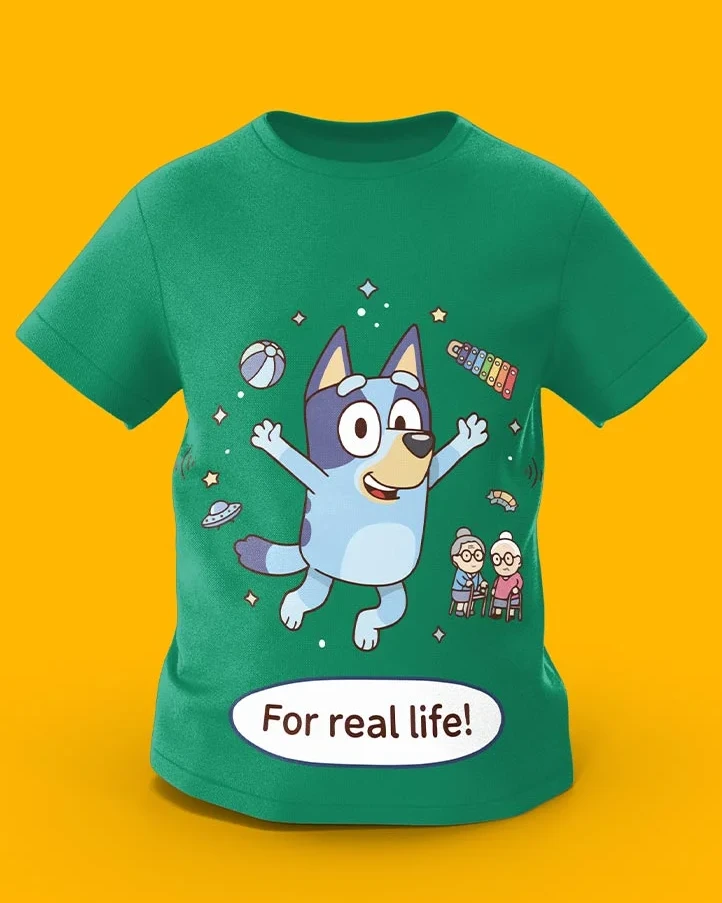 GoofyGiraffe “Bluey Adventure” For Real Life Kids TEE