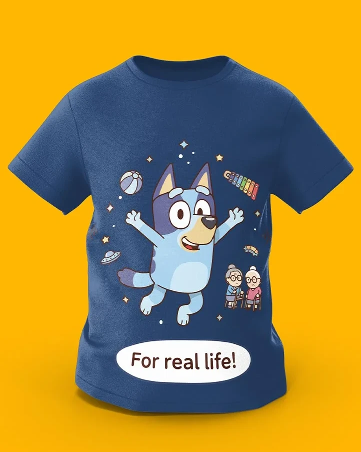 GoofyGiraffe “Bluey Adventure” For Real Life Kids TEE