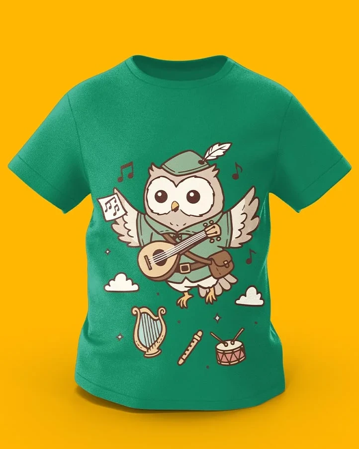 GoofyGiraffe “Melody Owl” Musical Bard Kids TEE