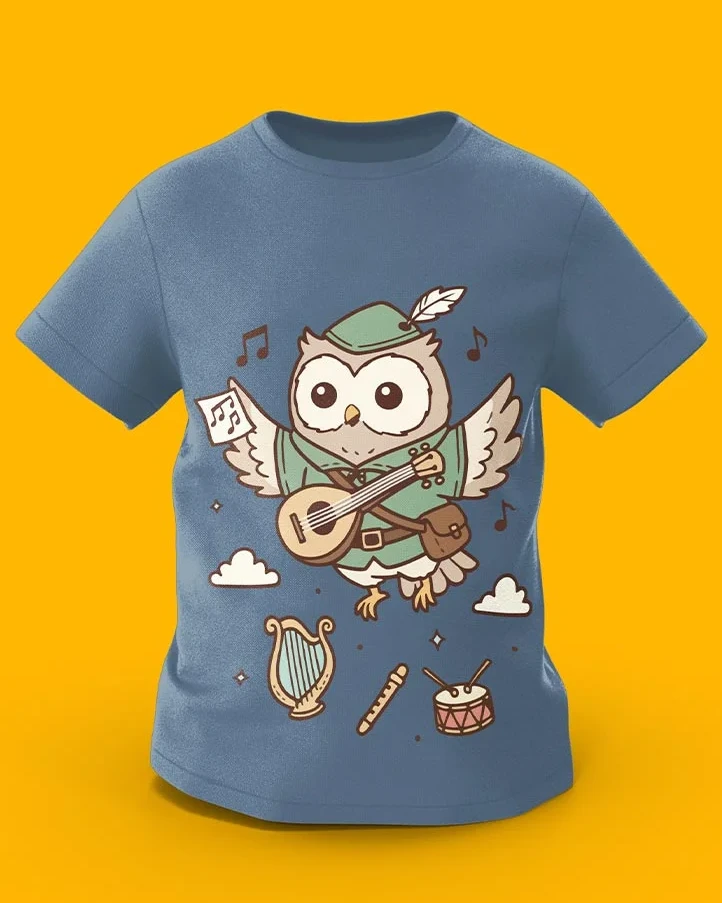GoofyGiraffe “Melody Owl” Musical Bard Kids TEE