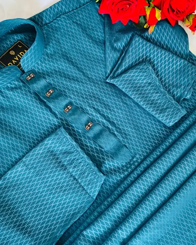 Chinese Zafran Cotton Panjabi Blue Color
