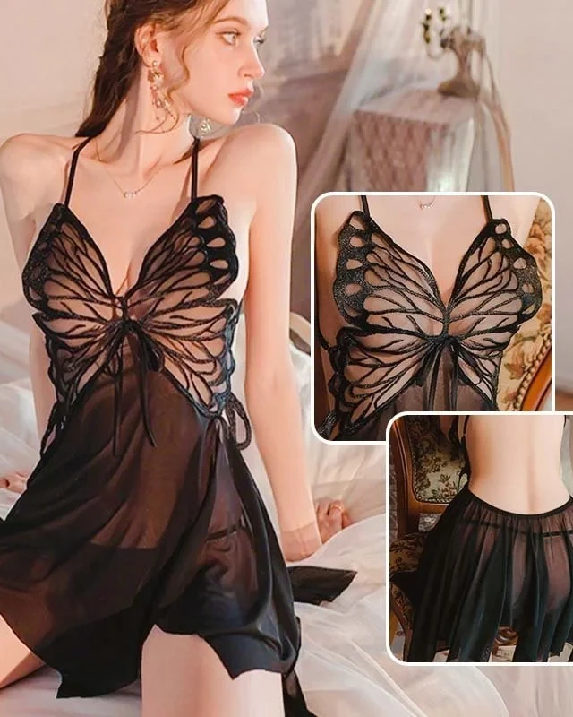 Premium Quality Butterfly Whisper Mesh Nightdressfor