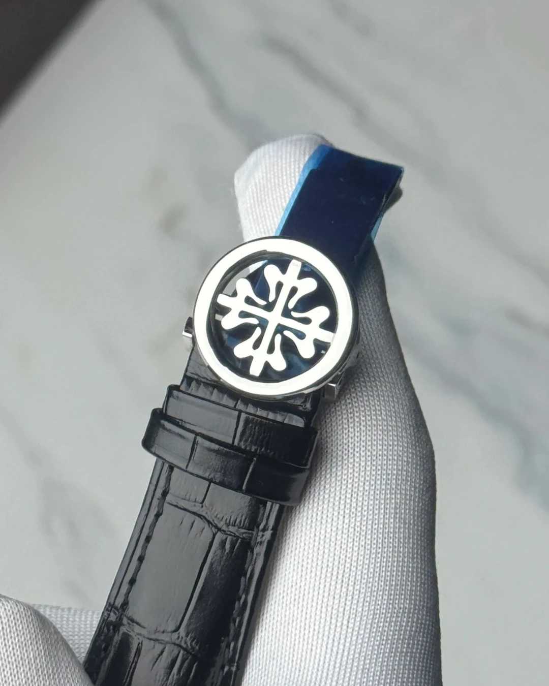 Patek Skeleton Black Leather Black Dial