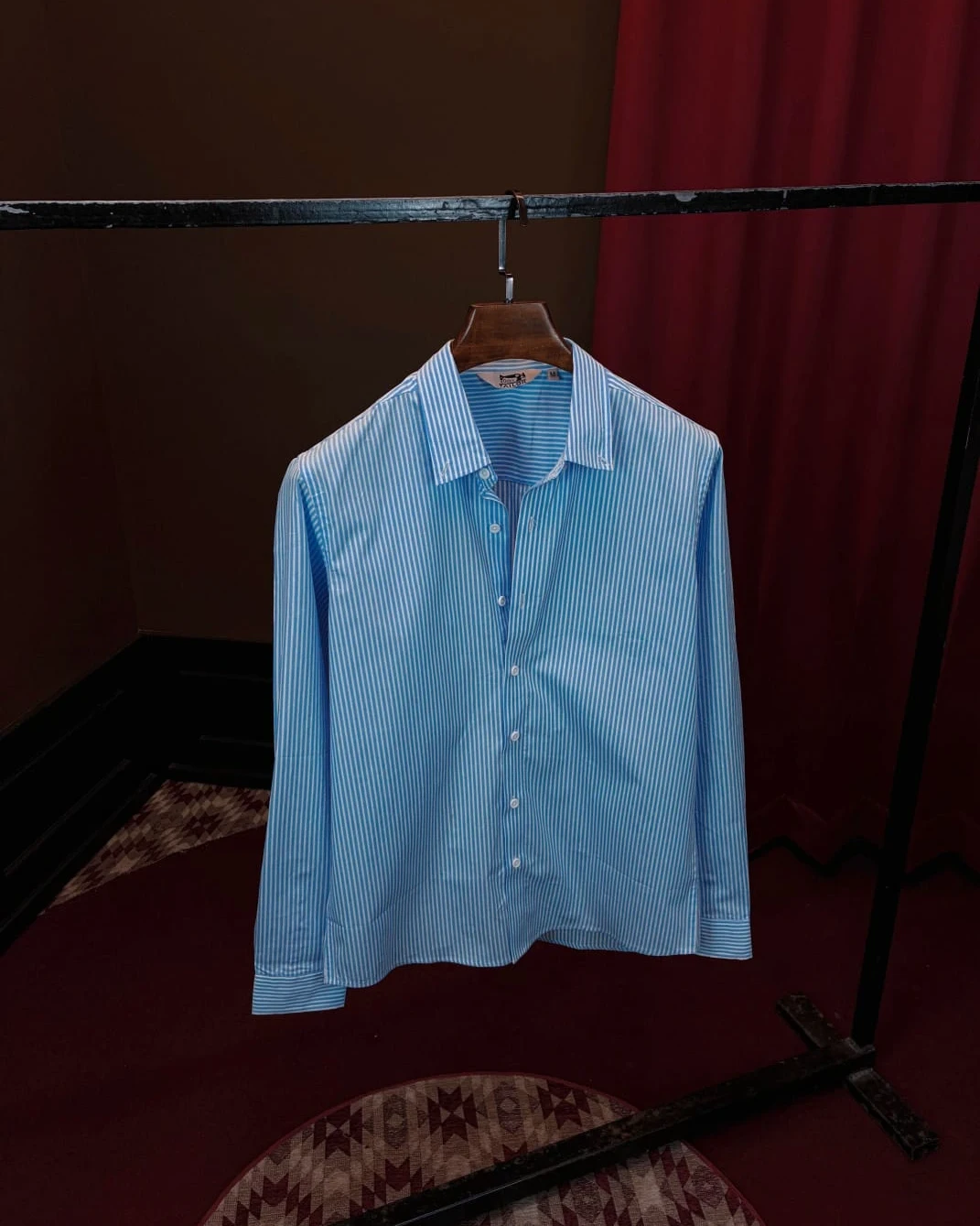 Light Sky Blue with White Vertical Stripes