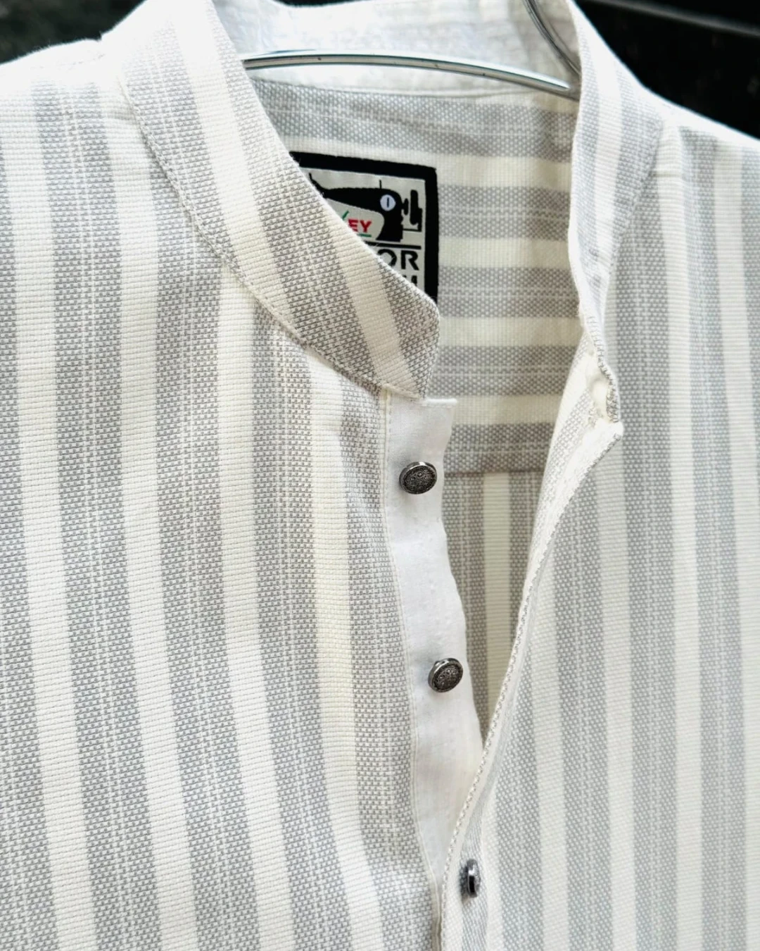 Off -White & Light Gray Stripe