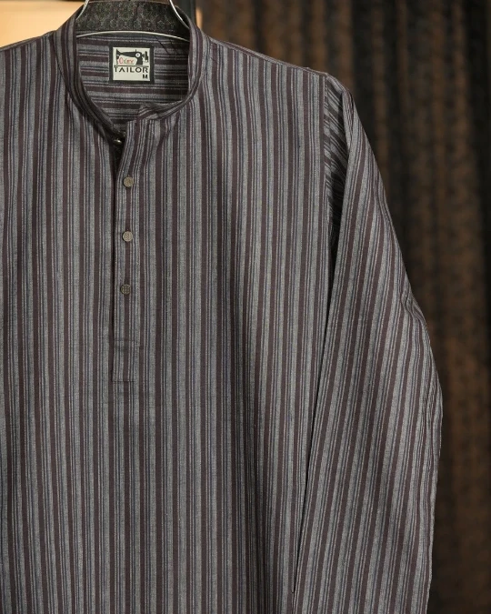 Charcoal Stripe Panjabi