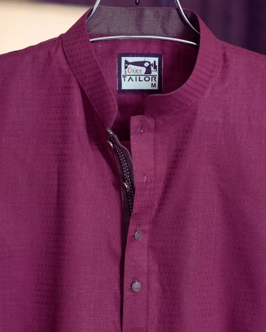 Maroon Textured Panjabi