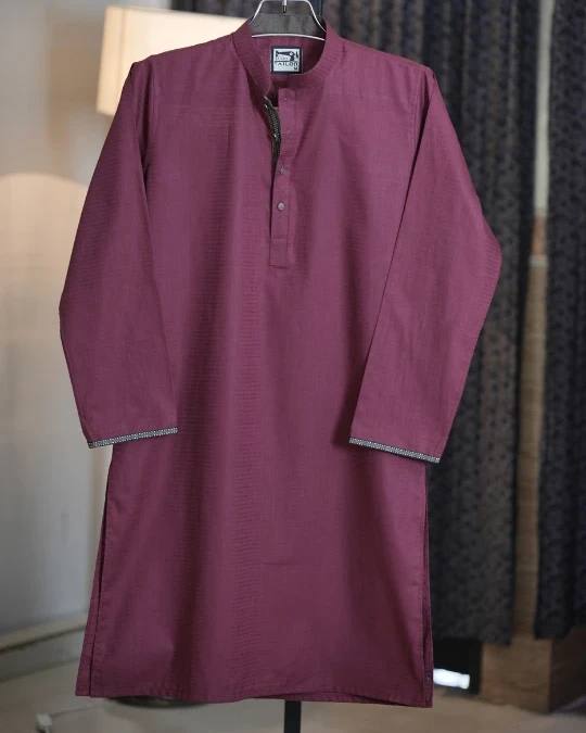 Maroon Textured Panjabi