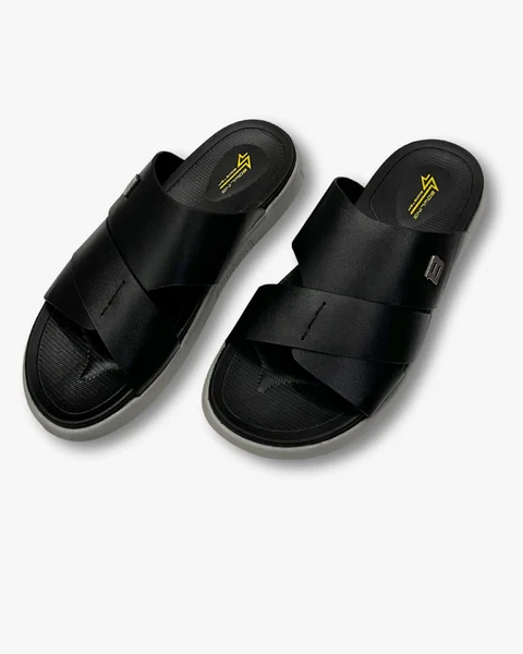 Bowling Booster Leather Sandal-Black