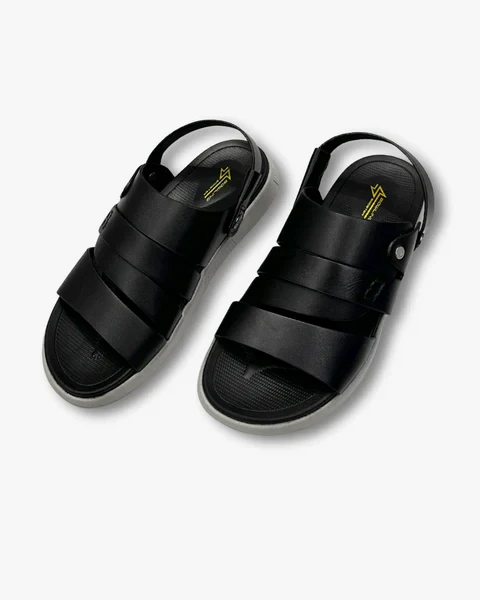 Bowling Booster Leather Sandal-1-Black