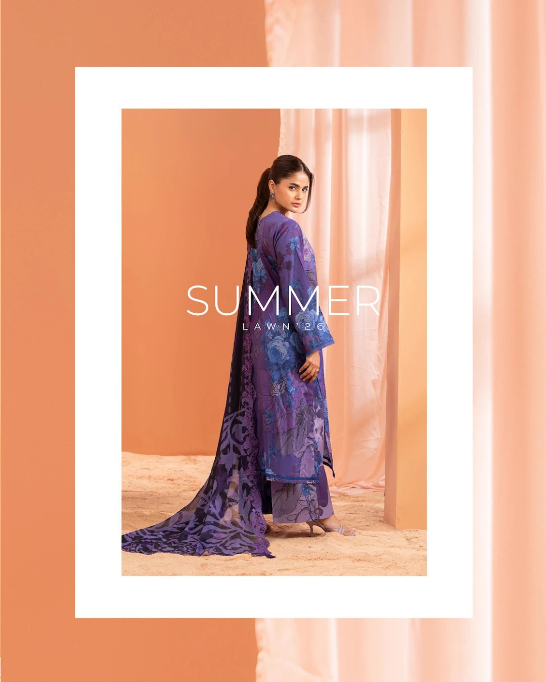 Pakistani Mishaal V3 Unstitched Three Piece Lawn - Violet Hue