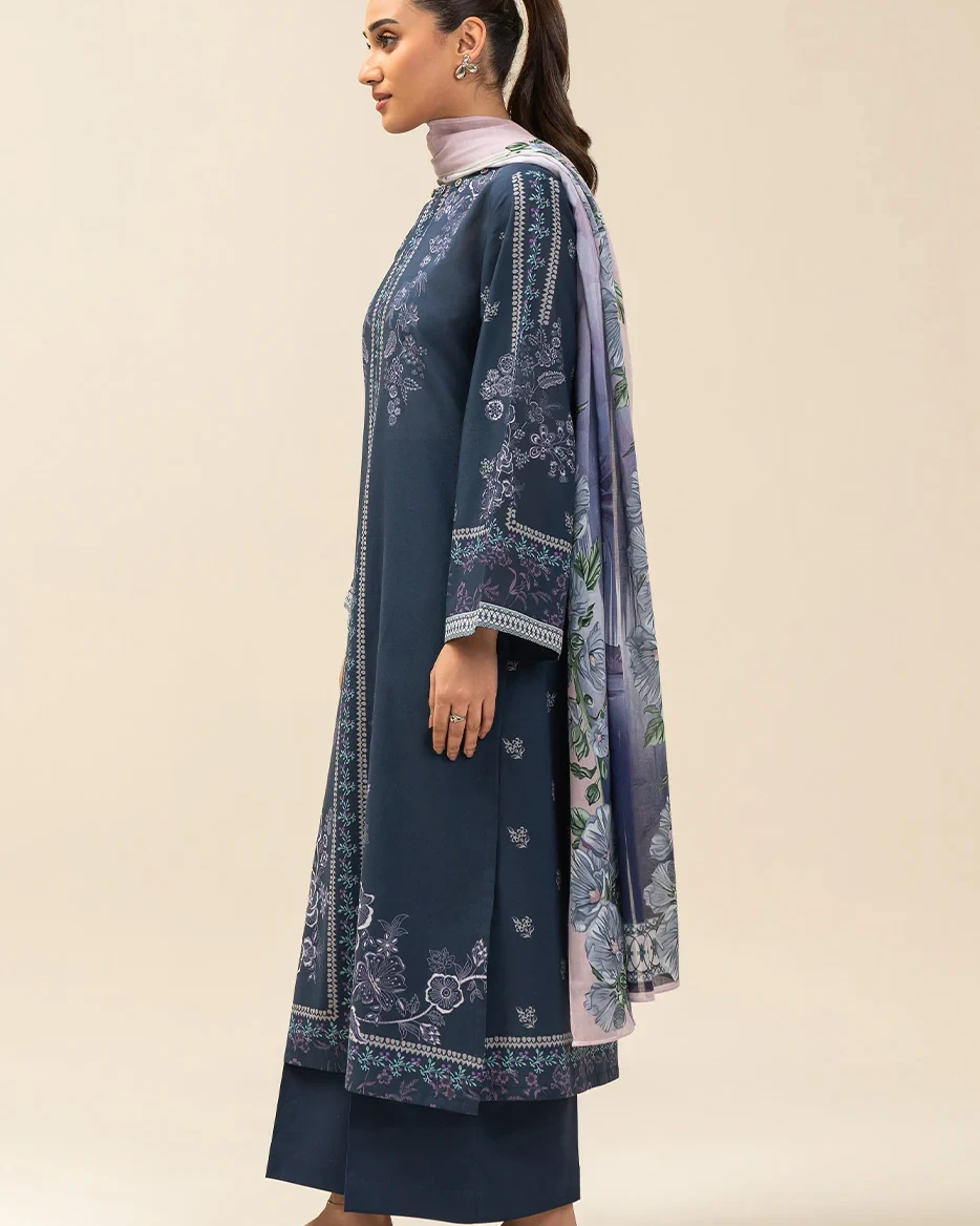 Beechtree 3 piece Unstitched Printed Lawn suit