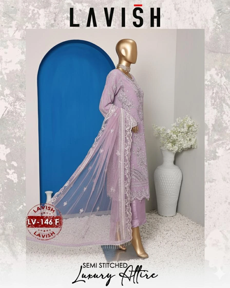 Pakistani Lavish Karchupi Worked Unstitched Organza Three Piece - Martini