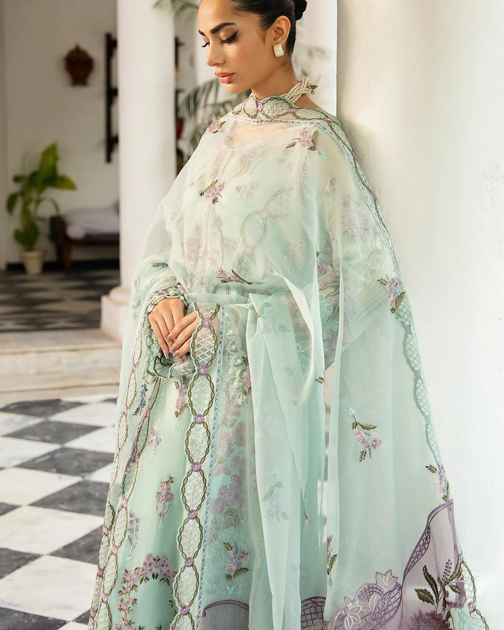 Pakistani Dastak by Ramsha Embroidered Chiffon Unstitched Three Piece
