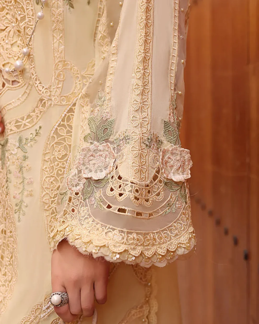 Pakistani Shareef Khanani Unstitched Luxury Chiffon Three Piece - Pavlova