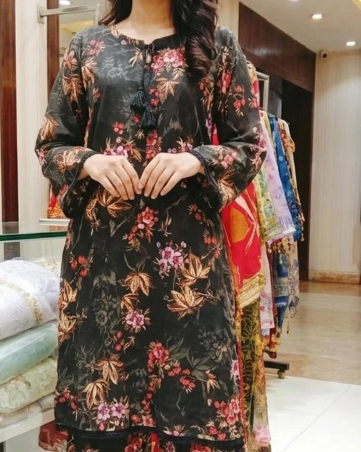 Eshaal Onyx Floral Premium Soft Silk 2-Piece Co-Ord Set