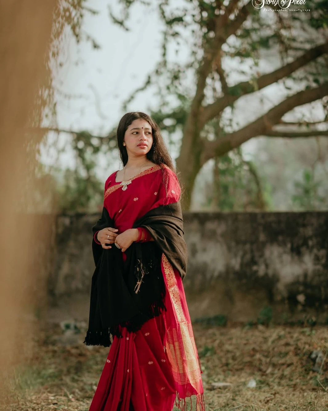 Fashionable Trendy Tangail Half Silk Nakshi Paar Saree