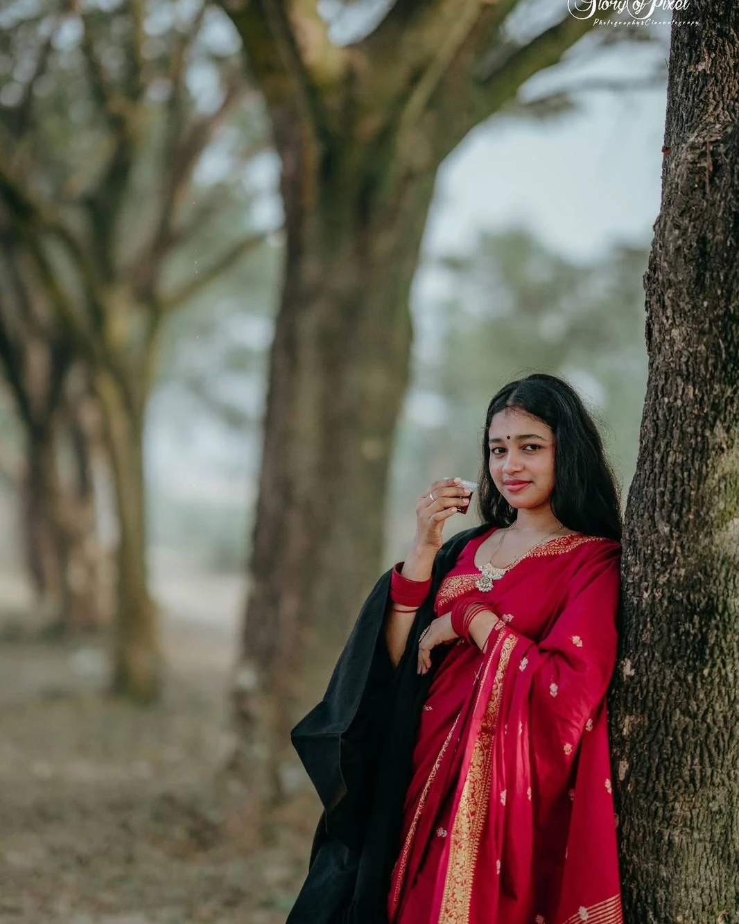 Fashionable Trendy Tangail Half Silk Nakshi Paar Saree