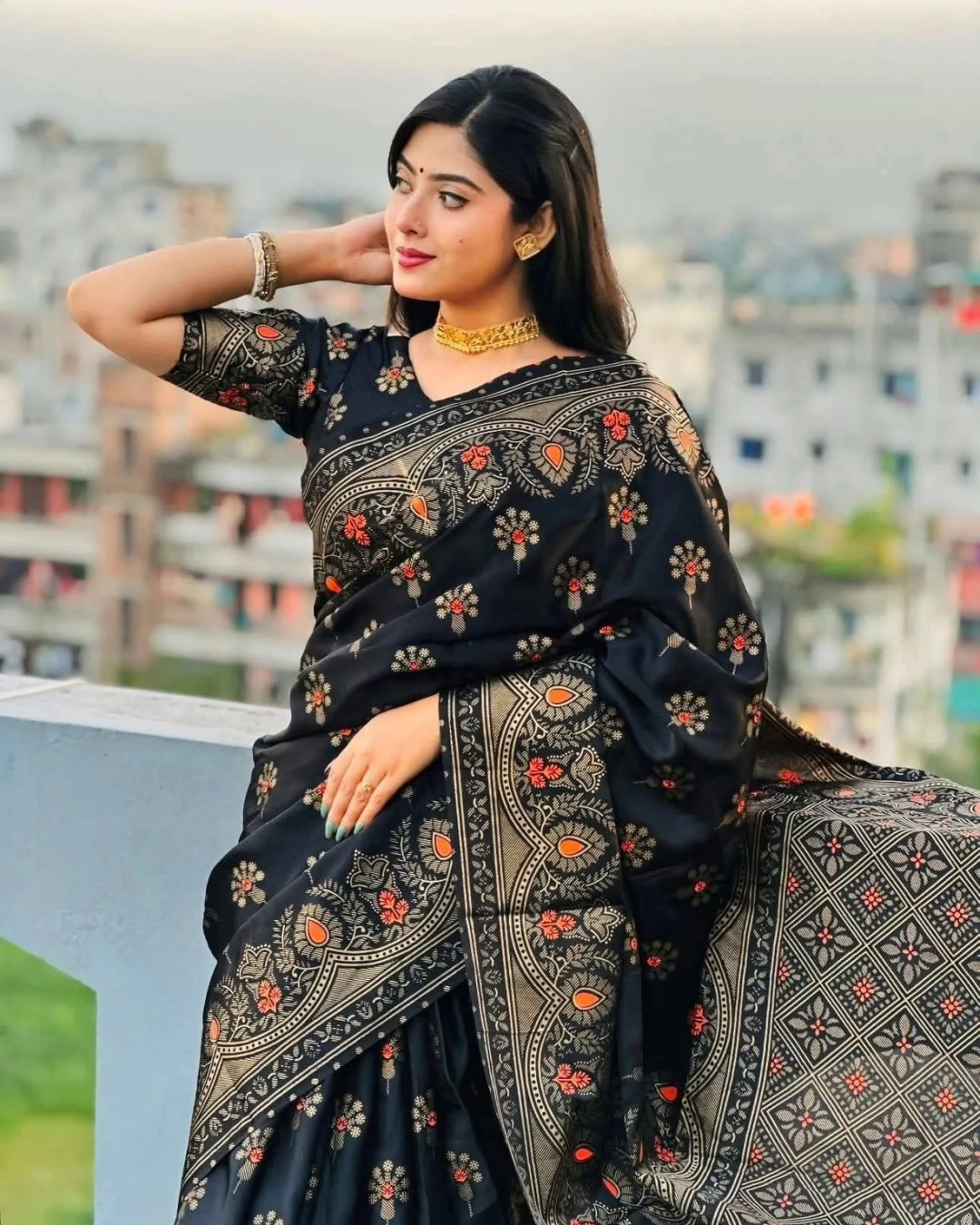 Exclusive Designer Screen Print Japani Silk Saree