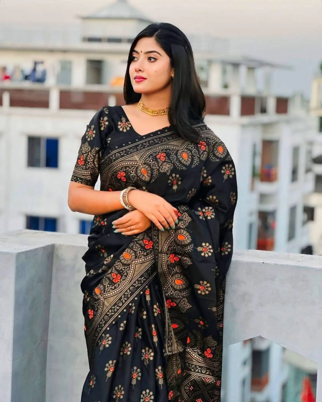 Exclusive Designer Screen Print Japani Silk Saree