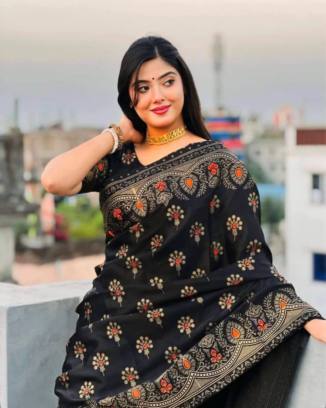 Exclusive Designer Screen Print Japani Silk Saree