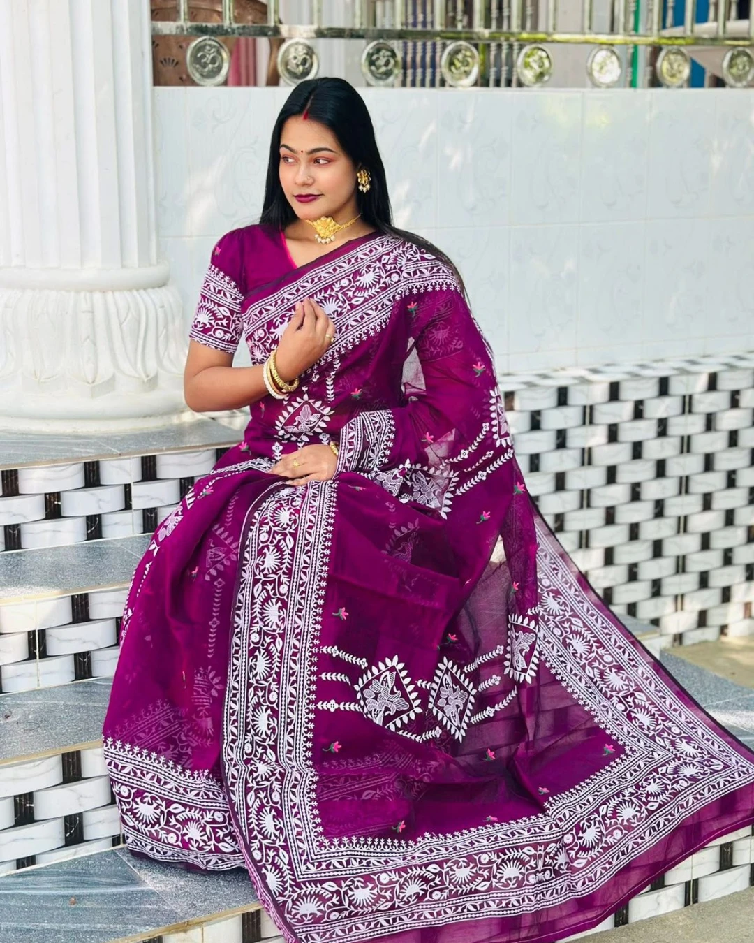 Women's Tangail Tat Trendy Afsan Print Saree-1