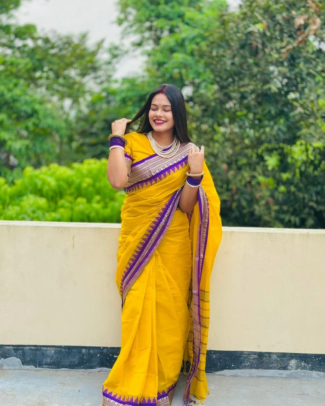 Women's Trendy HalfSilk Nakshi Pair Saree