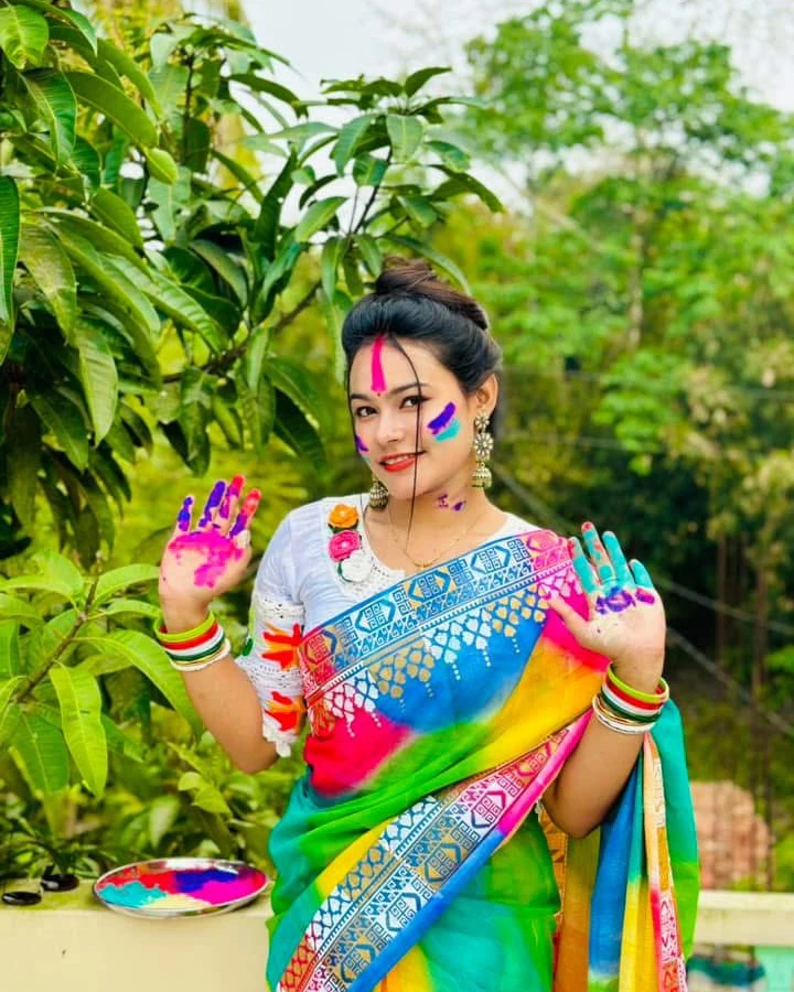 Women's Puja Special Rangdhonu Print Saree