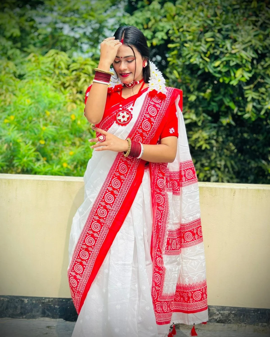 Women's Tangail Tat Trendy Afsan Print Saree 5