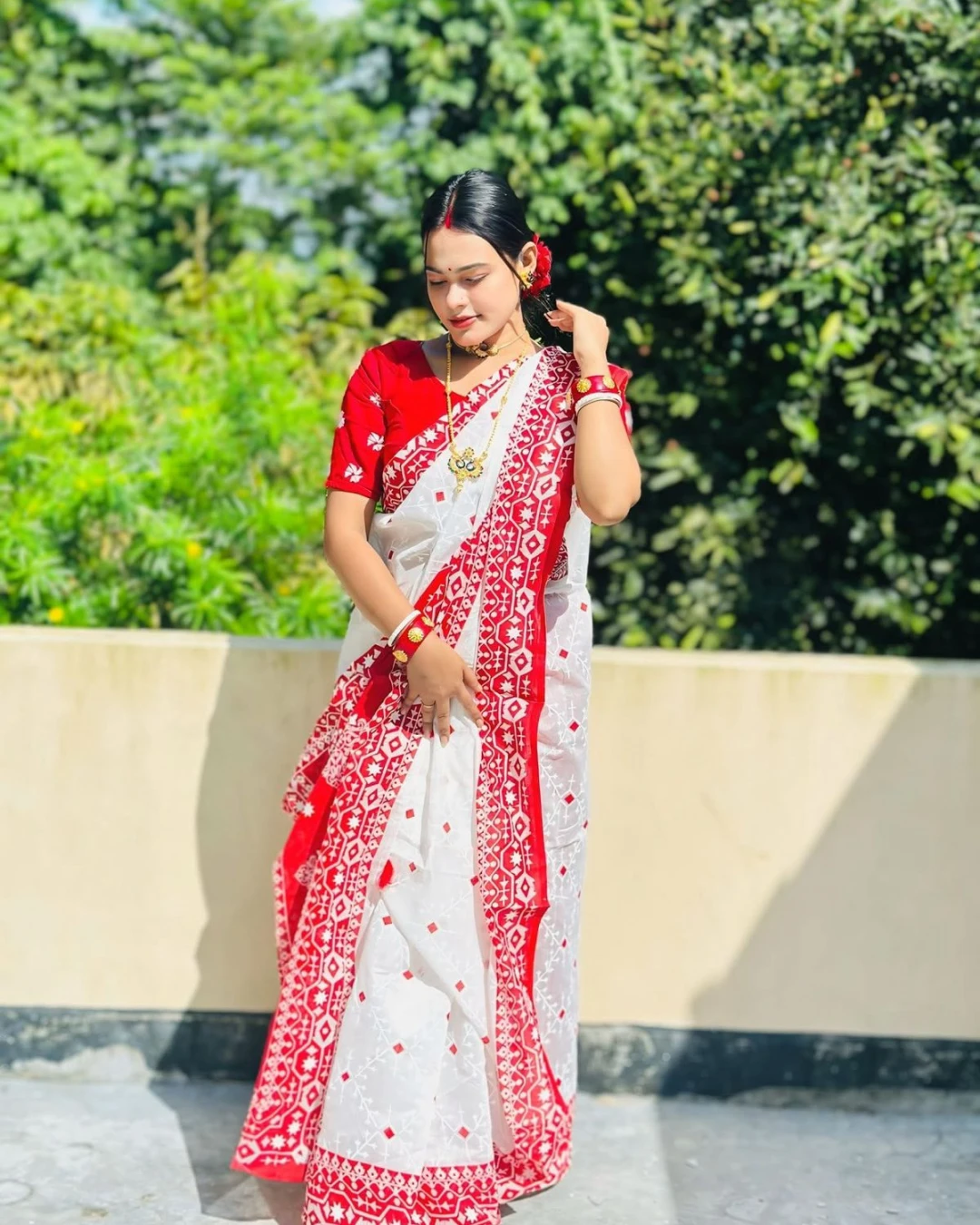 Women's Tangail Tat Trendy Afsan Print Saree 6