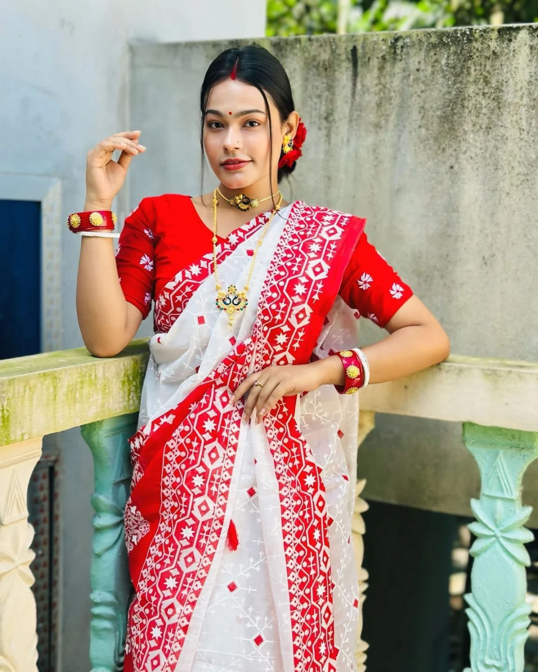 Women's Tangail Tat Trendy Afsan Print Saree 6