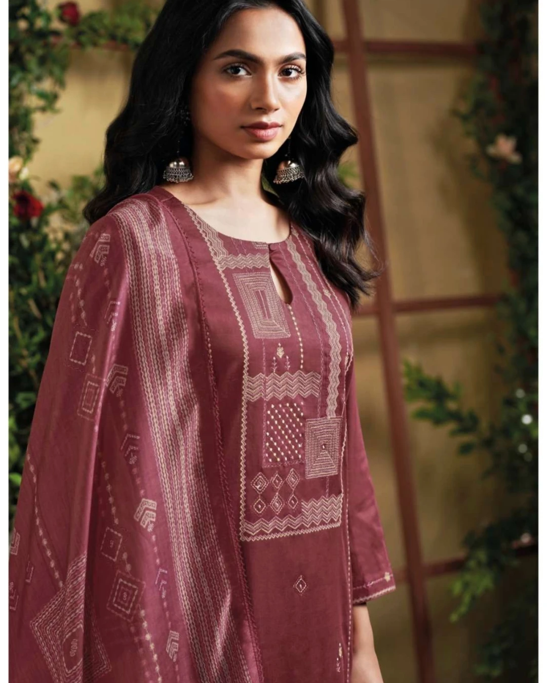 Women's Premium Casual & Festive Cotton 3-Piece Suit-Unstitched