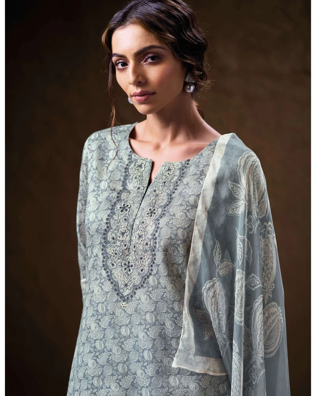 Women's Premium Unstitched Floral Cotton 3-Piece Suit